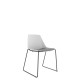 Polypropylene Shell Chair With Upholstered Seat Pad and Black Steel Skid Frame